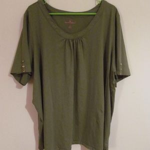 Woman Within Khaki Cotton Shirt Sz 3x